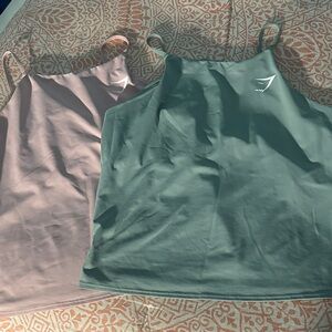 Gymshark Pink and Light Green Activewear Tops